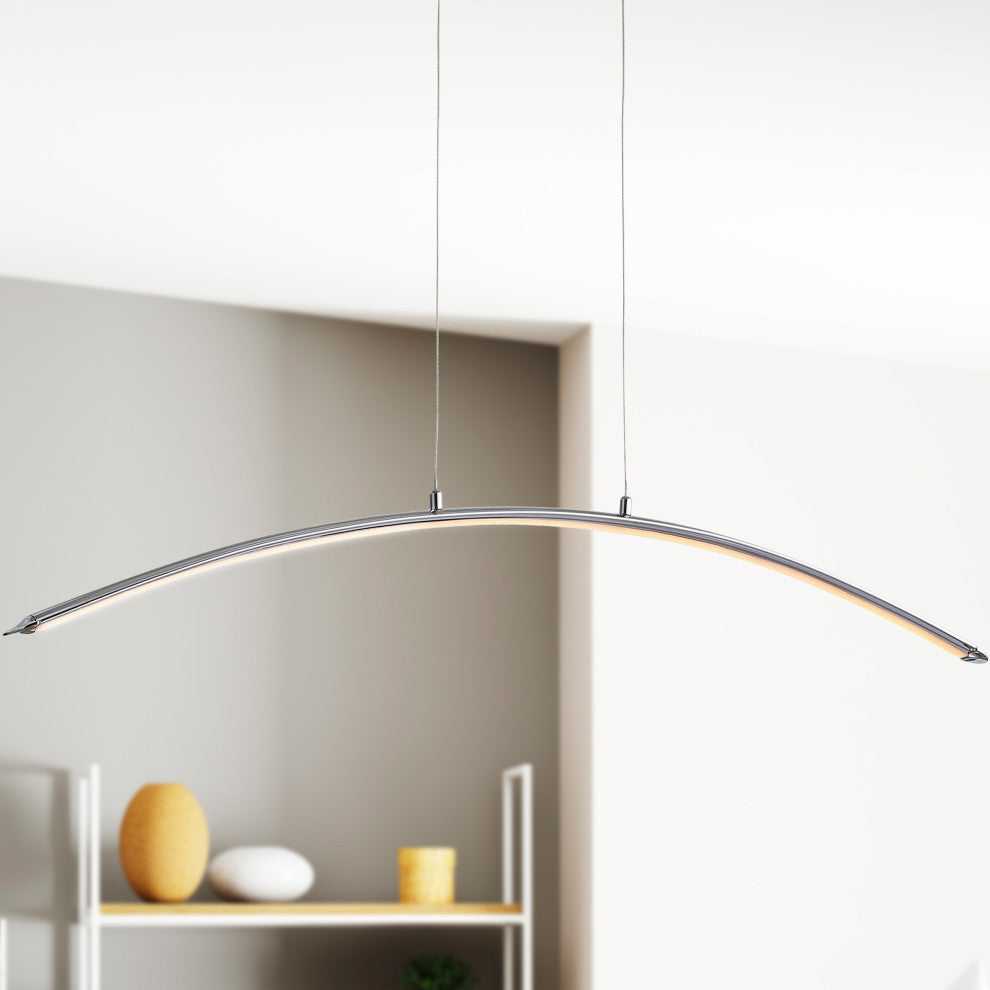 Roxanna 41.5" Dimmable Adjustable Integrated Led Linear Pendant, Chrome