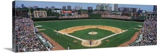 "Illinois, Chicago, Cubs, baseball" Canvas Art, 36"x12"x1.25"