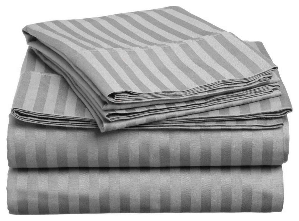 Lux Decor Collection Ultra-Soft Luxury 4 Piece Bed Sheet, Dark Gray, King