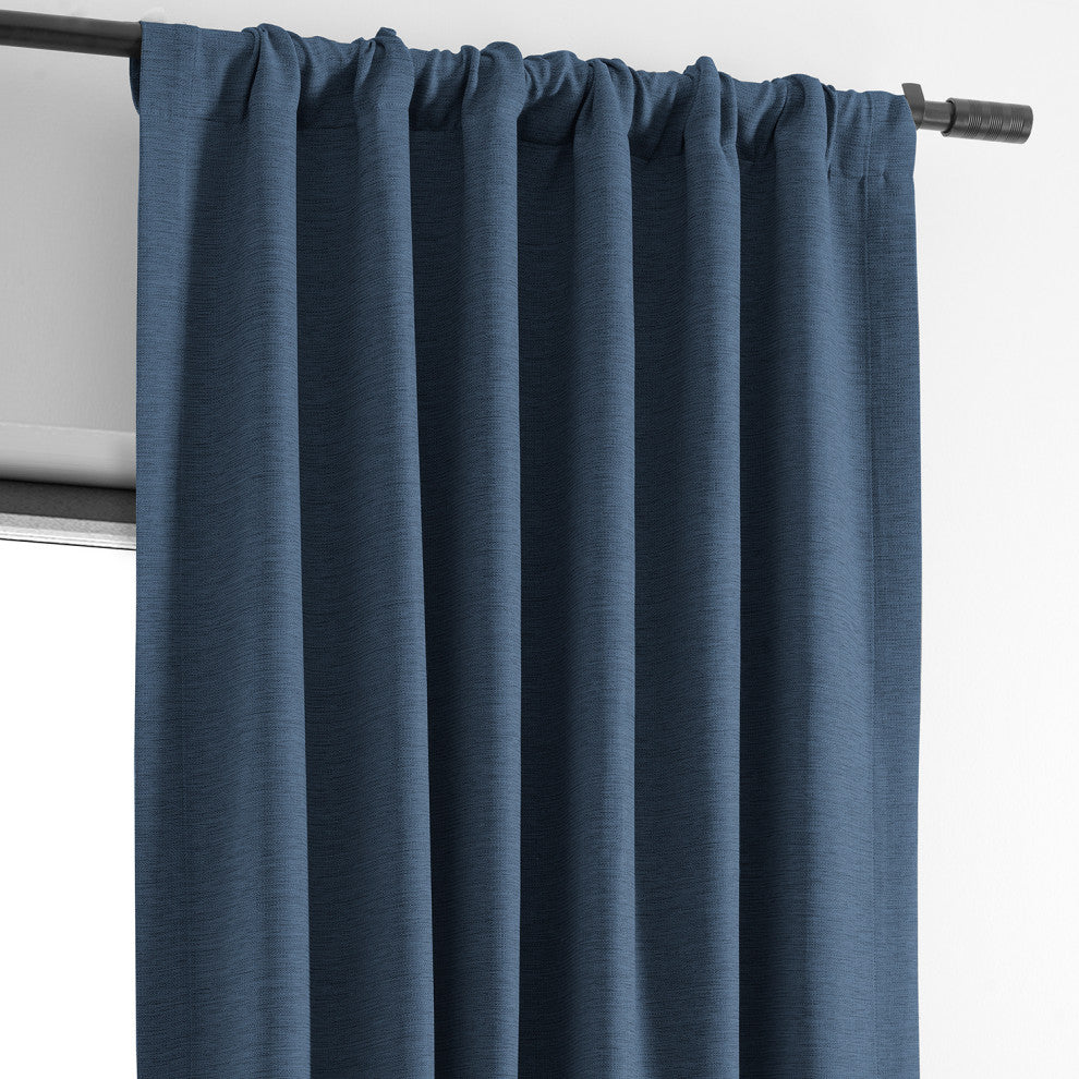 Bellino Blackout Room Darkening Curtain Single Panel, Wild Blue, 50"x96"