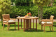 3-Piece Outdoor Teak Set, 48" Butterfly Table, 2 Giva Chairs, Sunbrella Cushion
