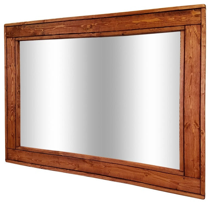 Herringbone Stained Vanity Mirror, Red Chestnut, 30"x24", Horizontal
