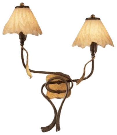 lune 378 Wall Sconce, Satin Amber, Rust Brown and Gold