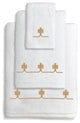 Lattice 3-Piece Towel Set, White & Gold, 13"x13"