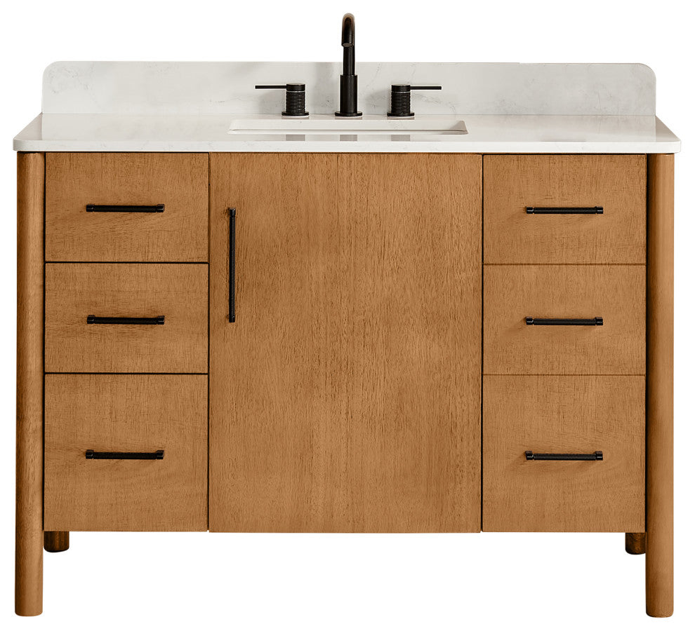 Velora Bathroom Vanity, Mango Brown, 48", No Mirror