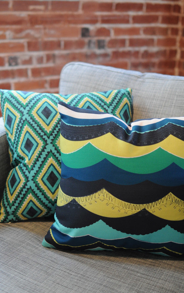 Vy La Island Diamond Outdoor Throw Pillow, 26x26x7