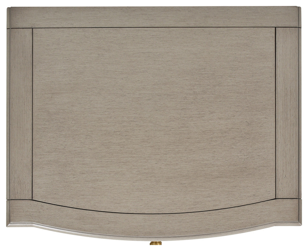 Dauphin Solid Wood 3-Drawer Gold Accent End Table, Gray Cashmere