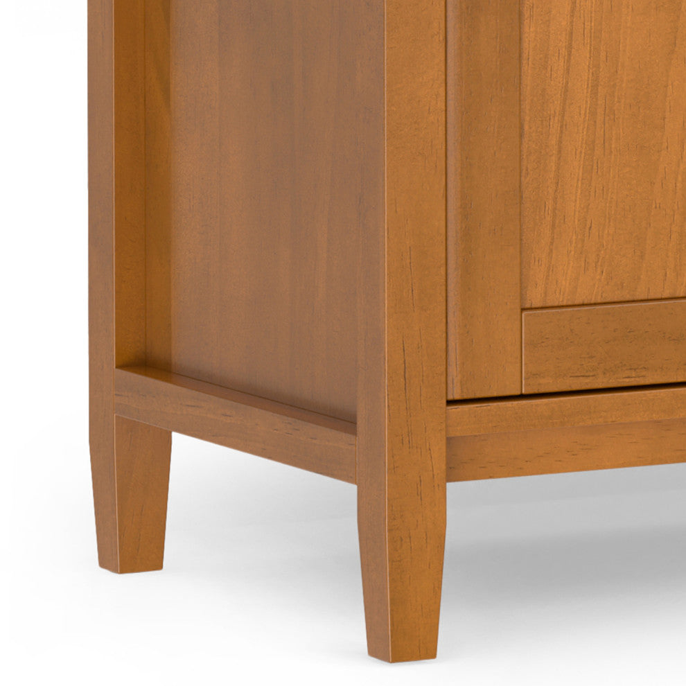 Warm Shaker Solid Wood 60" TV Media Stand, Light Golden Brown For TVs up to65"