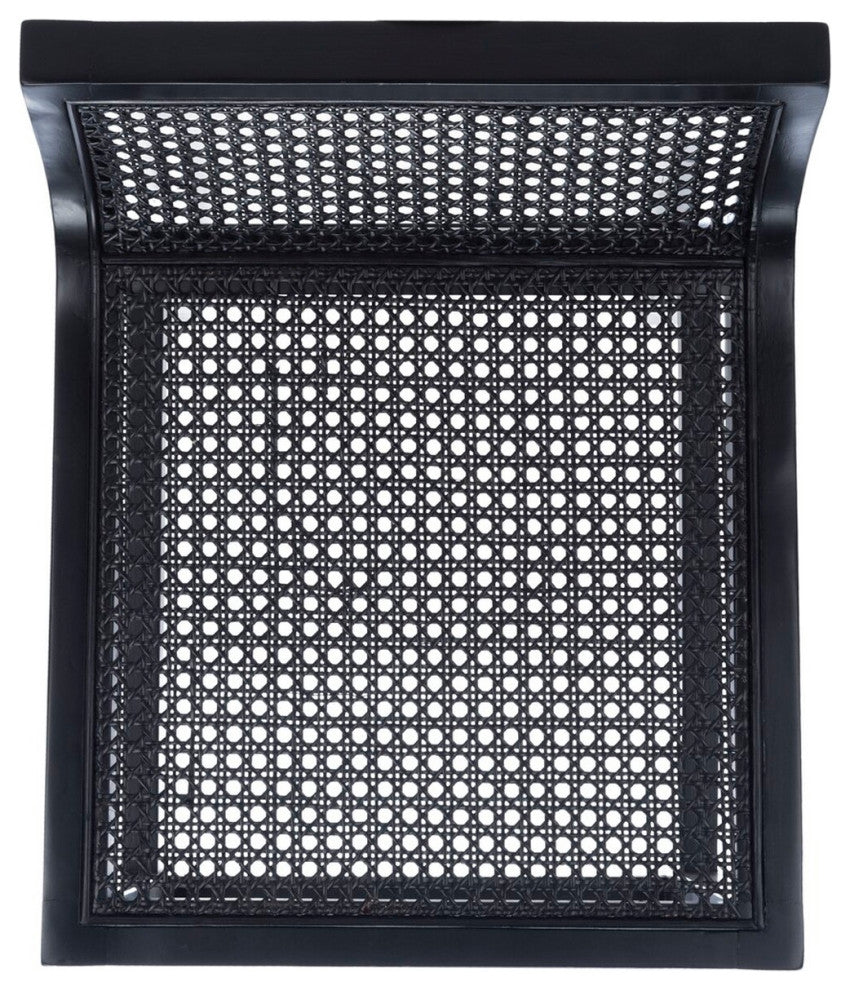 Safavieh Saito Low Back Cane Bar Stool, Black