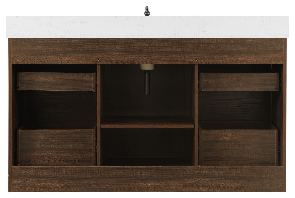 Rafter 60" Bathroom Vanity, Rustic Brown