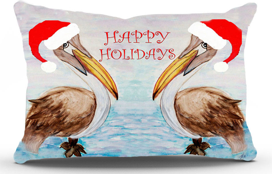 Holiday Pillow Sham, 40"x20", Santa Pelicans