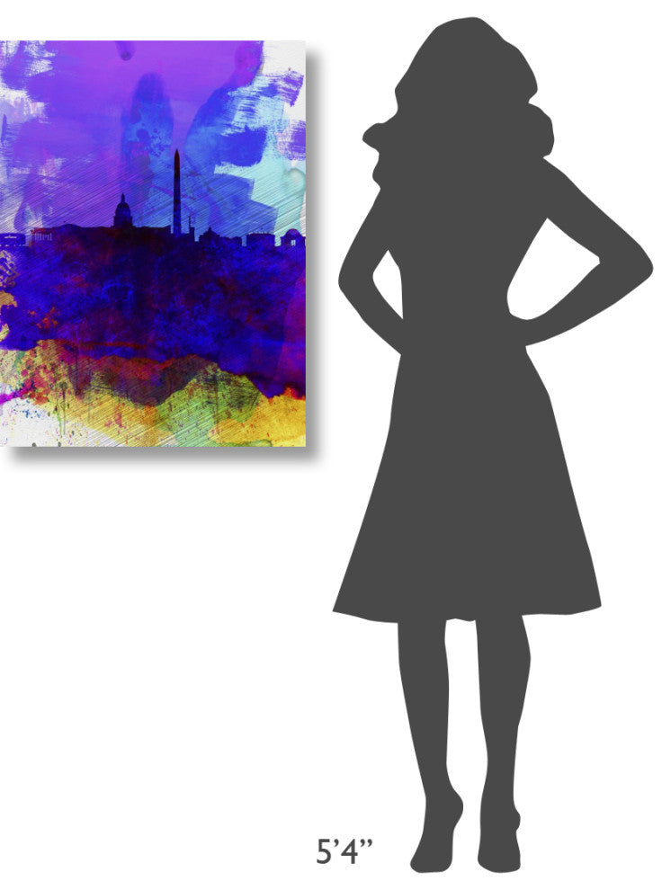 "Washington DC Watercolor Skyline 2" Fine Art Print