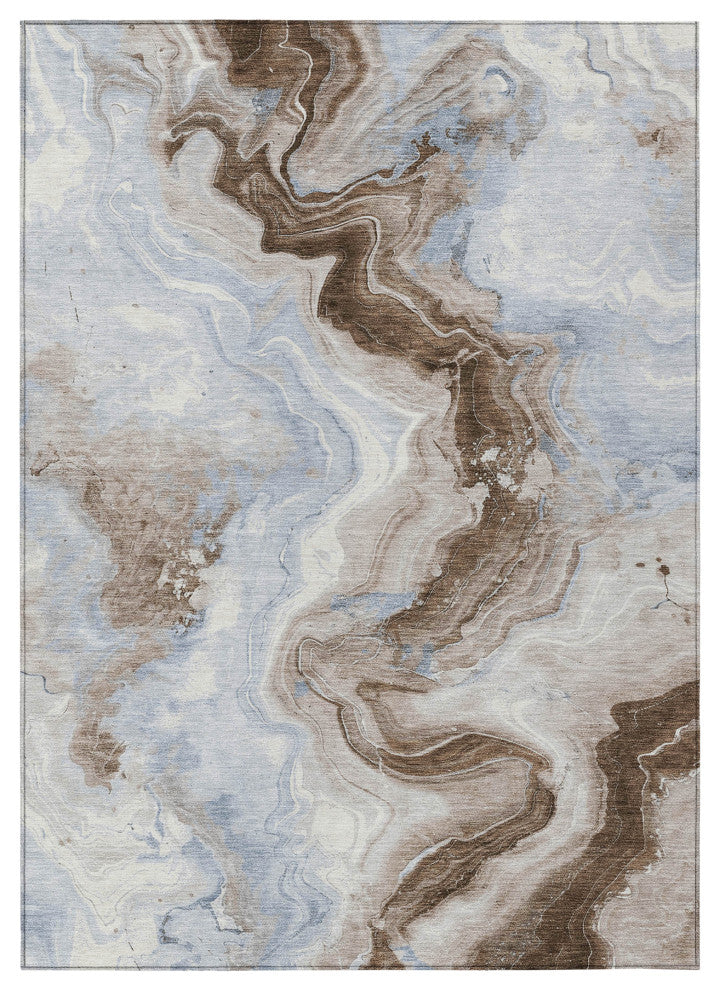 Machine Washable Indoor/Outdoor Chantille ACN1862 Taupe 3' x 5' Rug
