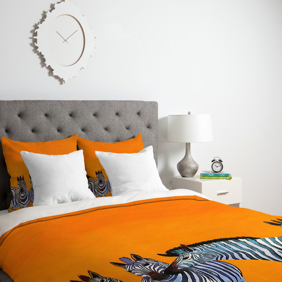 Deny Designs Clara Nilles Candy Stripe Zebras Duvet Cover - Lightweight