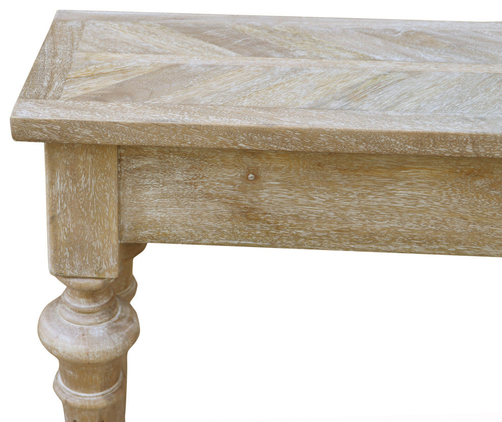 Arin 60" Traditional Turned Leg Console Table, Mango Hardwood