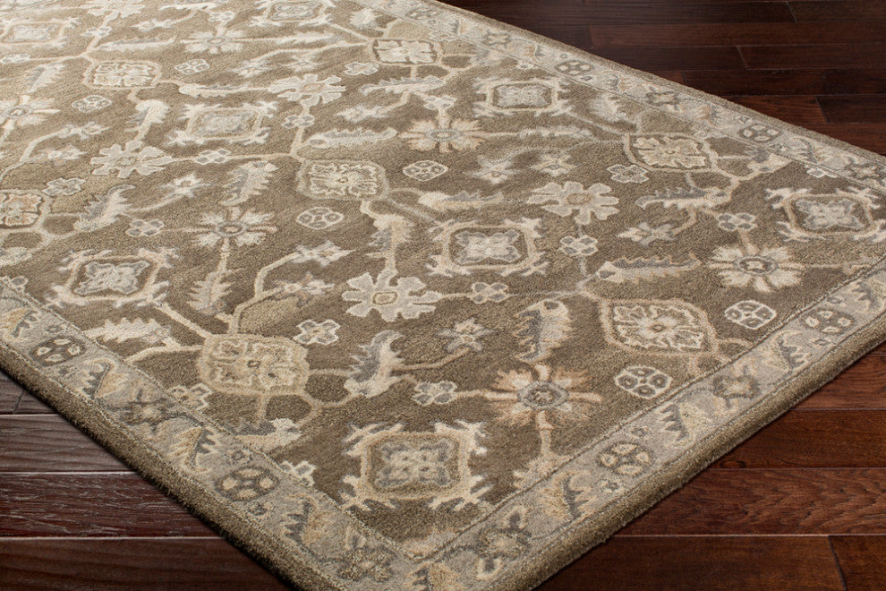 Surya Caesar CAE-1200 Traditional Area Rug, Dark Brown, 10' x 14' Rectangle