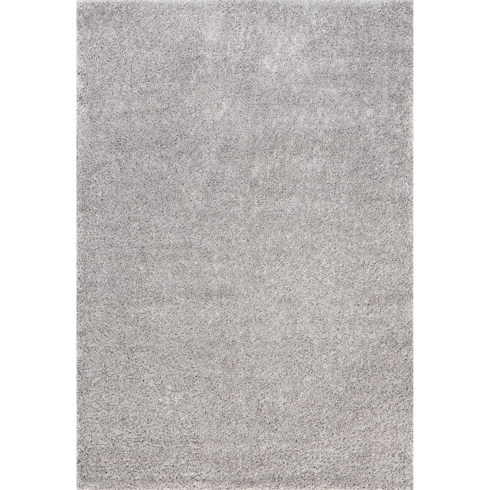 Nuloom Cozy Soft and Plush Solid Easy Shag Area Rug, Silver 4'x6'