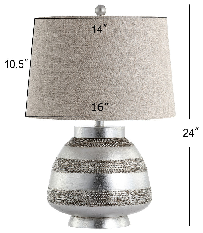 Ziggy 24" Resin LED Table Lamp, Antique Silver