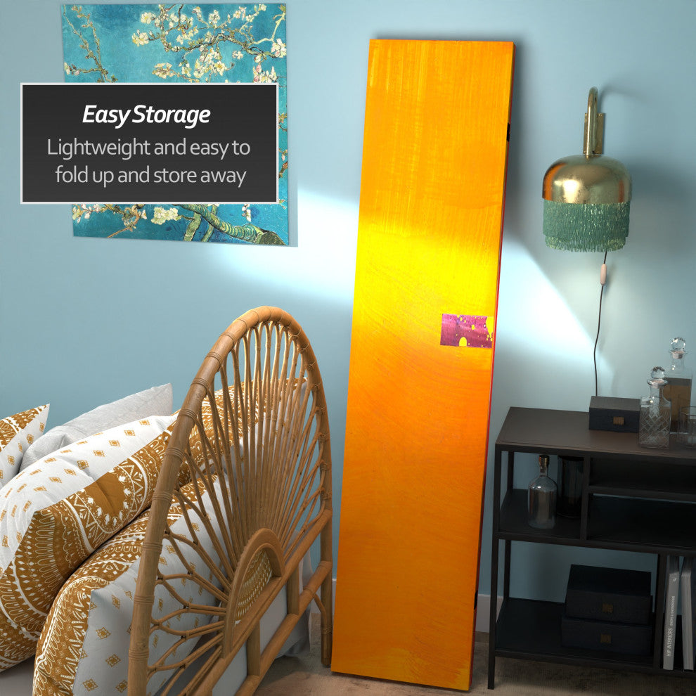 6' Tall Double Sided Vermilion Canvas Room Divider