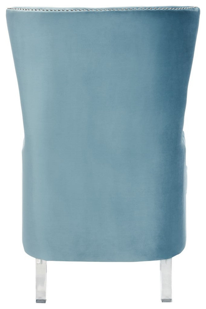 Safavieh Couture Geode Modern Wingback Chair, Light Blue