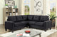 Kidd Sectional, Black Twill Fabric