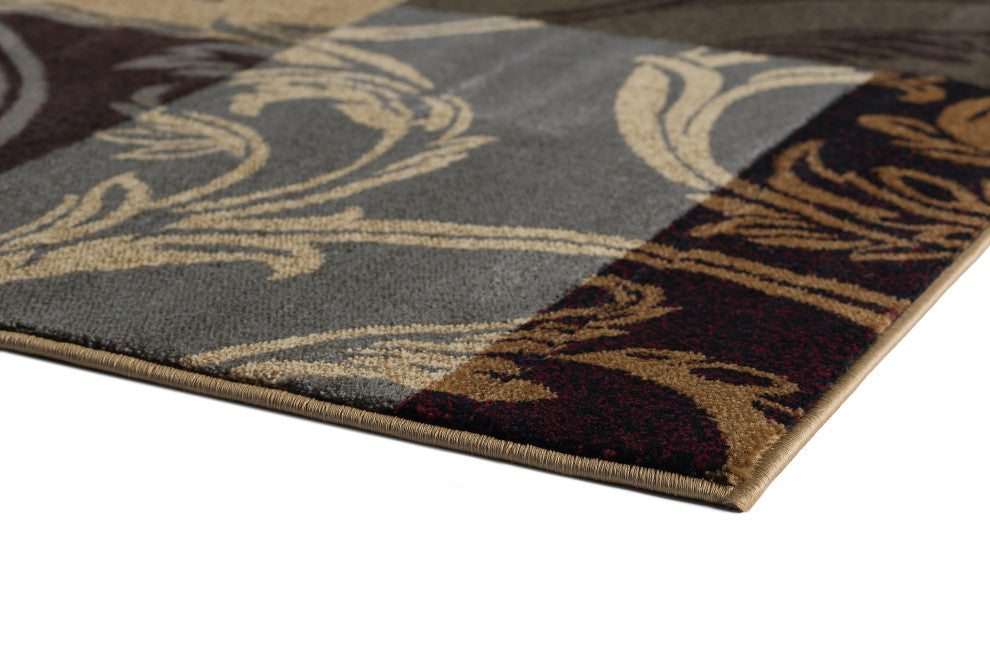 Reagan Transitional Floral Multi-Color Rectangle Area Rug, 5' x 7'