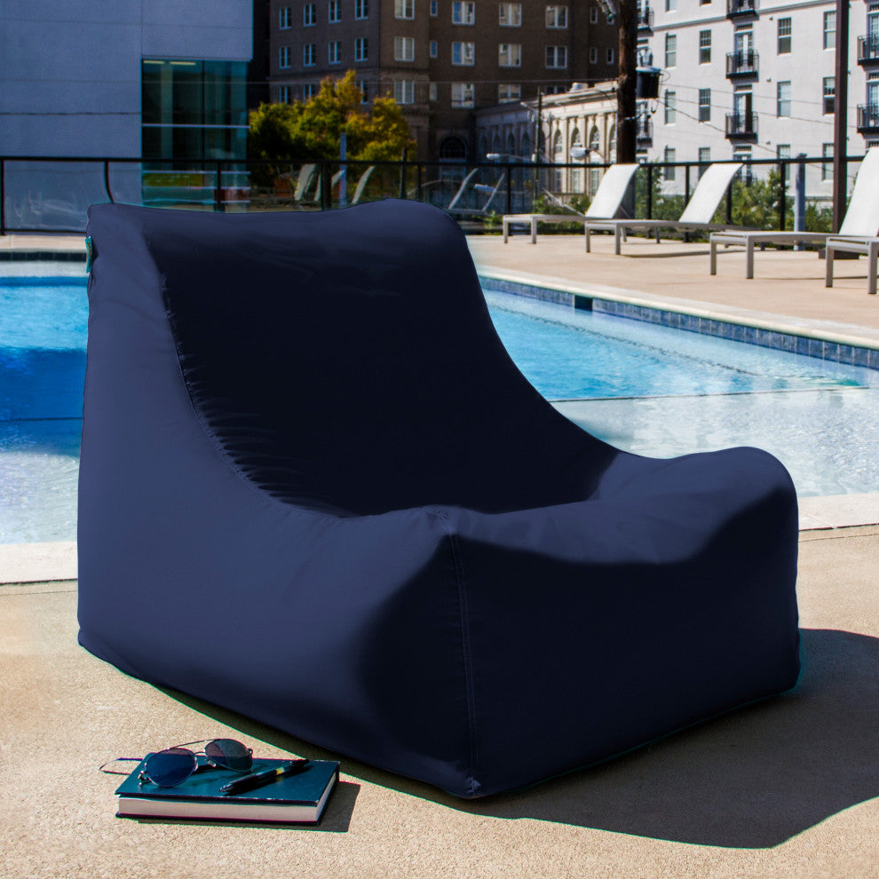 Ponce Outdoor Patio Bean Bag Lounger, Navy