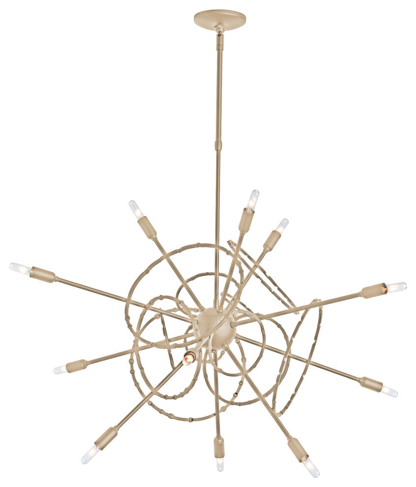 Olympus 12-Light Starburst Pendant, Soft Gold Finish, Standard Overall Height