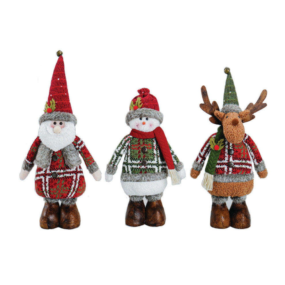 13" Xmas Time Santa, Set of 3