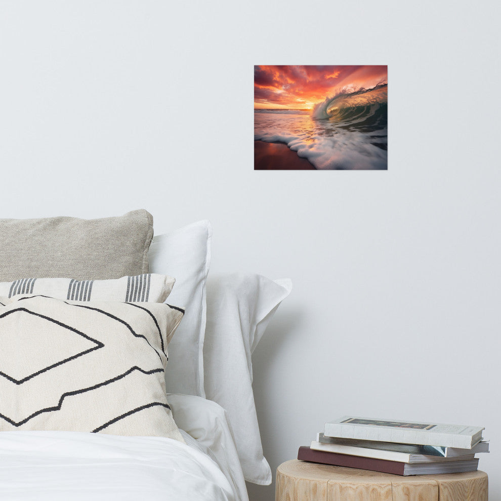 Coastal Art: Golden Barrel  Photorealistic Digital Artwork Loose Art Print, 11" X 14"