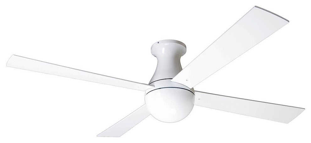 Ball Flush Mount Fan, Gloss White, 42"