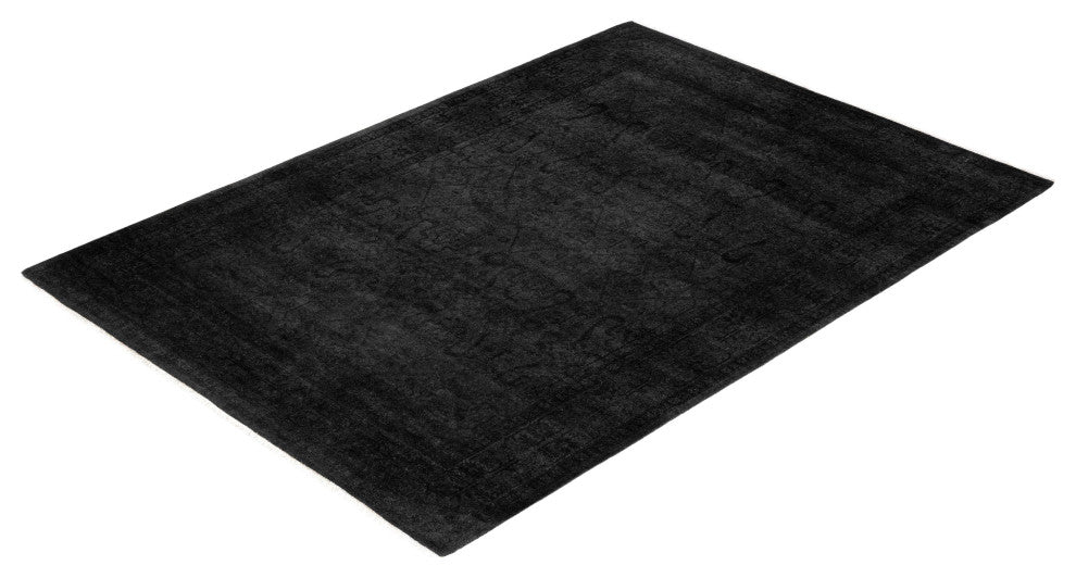 Overdyed One-of-a-Kind Hand-Knotted Area Rug Gray, 4' 2" x 5' 10"