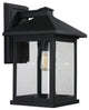 Portland 1 Light Outdoor Wall Light, Black With Clear Beveled Glass