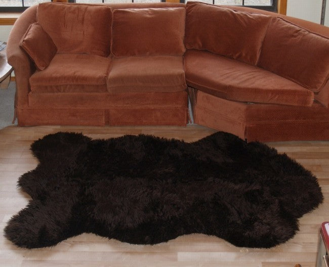 Faux Russian Brown Bear Rug 4'10x6'8 Large