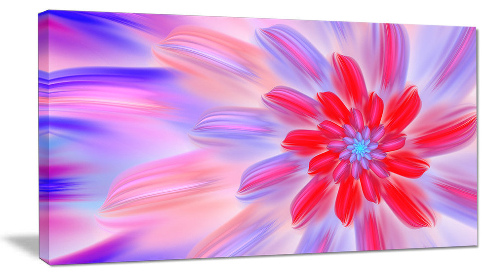 Dance of Fractal Pink Petals, Abstract Wall Art Canvas, 32x16