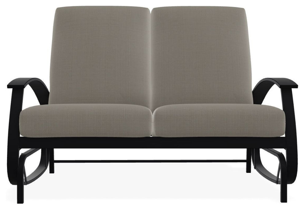 Belle Isle Cushion Deep Seating 2-Seat Glider, Stone Linen/Black