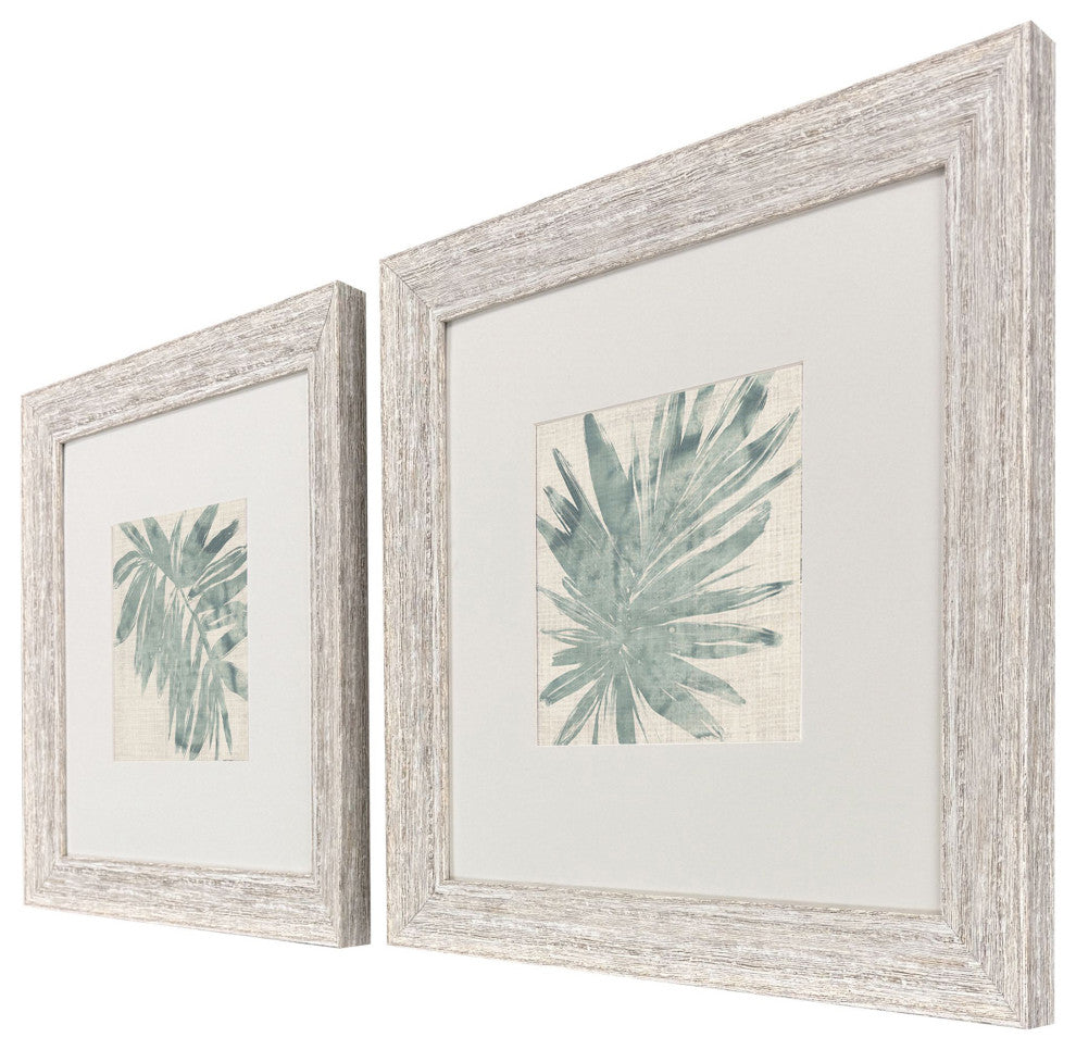 Burlap Ocean Palm I Framed Art, 2-Piece Set