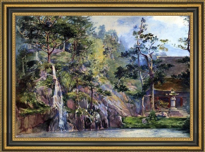 John La Farge Water-Fall of Urami-No-Taki Framed Premium Canvas Print, 18"x27"