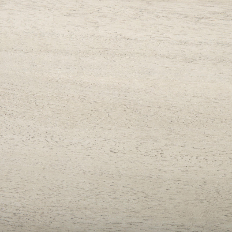 Hyde Farmhouse Acacia Wood Dining Bench, Light Gray Oak