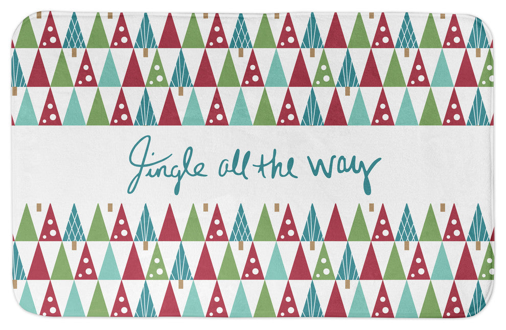 Midcentury Modern Holiday Pattern Bath Mat, 34"x21"