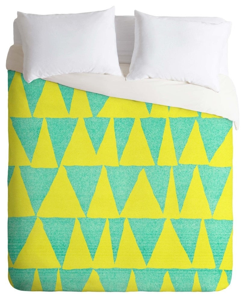 Deny Designs Nick Nelson Analogous Shapes With Gold Duvet Cover - Lightweight