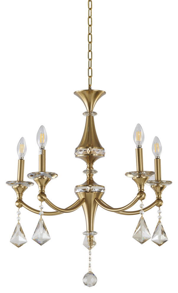 Bethel International LA44C23BR 5-Light Chandelier, Chrome