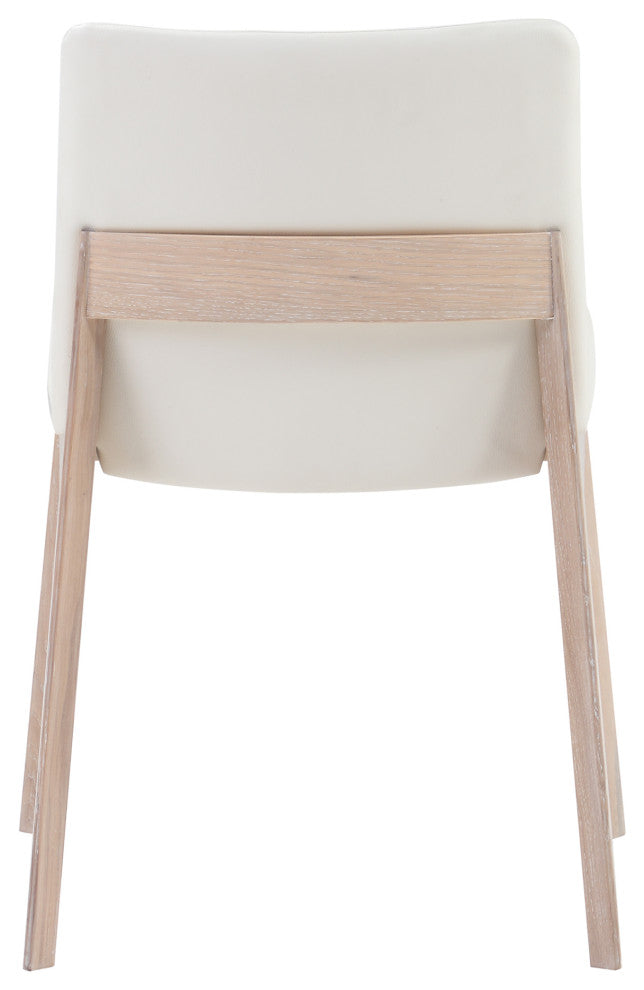 Deco Oak Dining Chair White Pvc, Set of 2