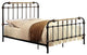 Benzara BM131757 Classic Metal Twin Bed with gold accents, Black