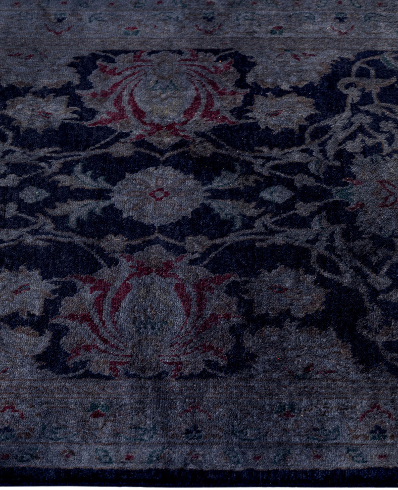 Overdyed One-of-a-Kind Hand-Knotted Area Rug Navy, 2' 6" x 10' 1"