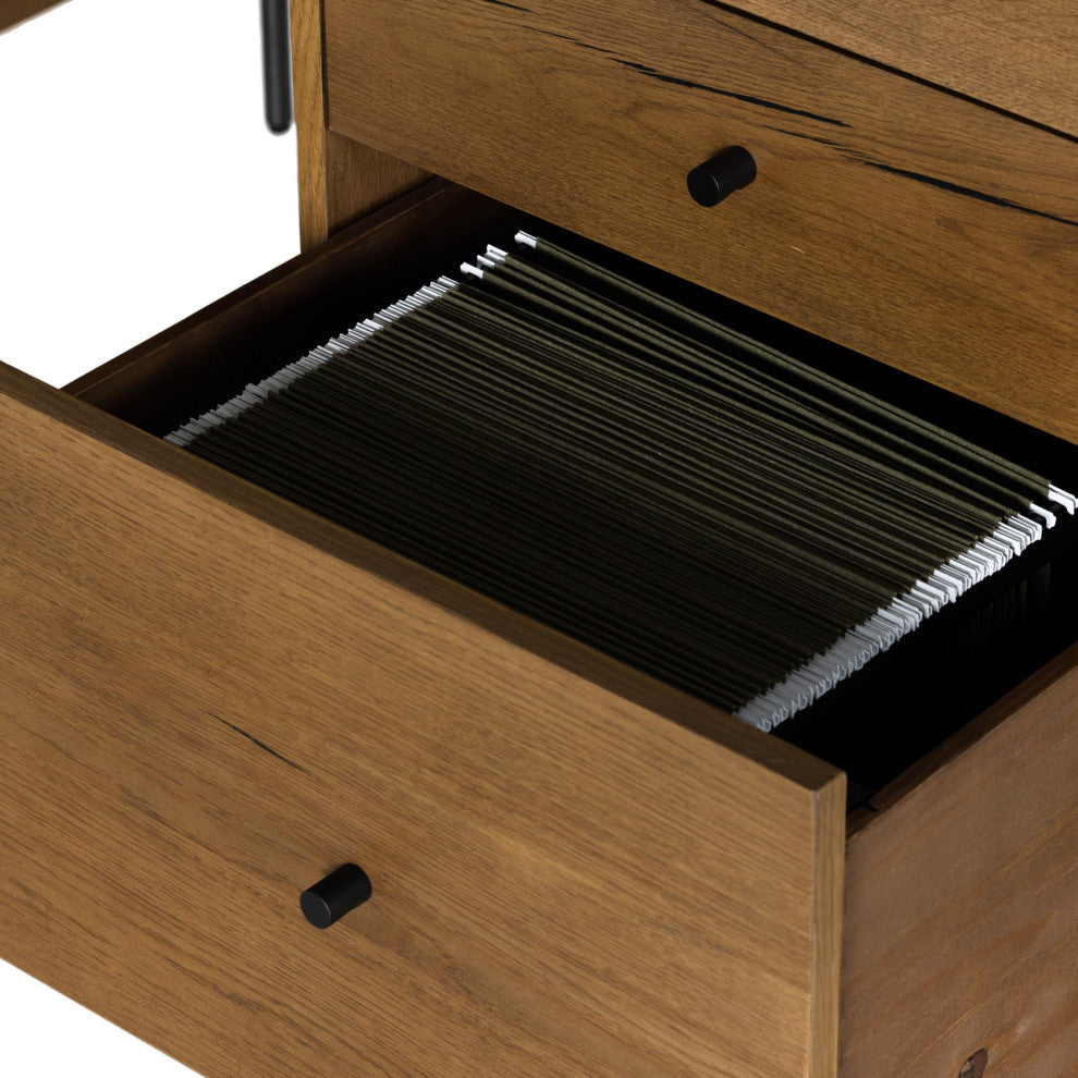 Eaton Executive Desk Amber Oak Resin, Dark Gunmetal