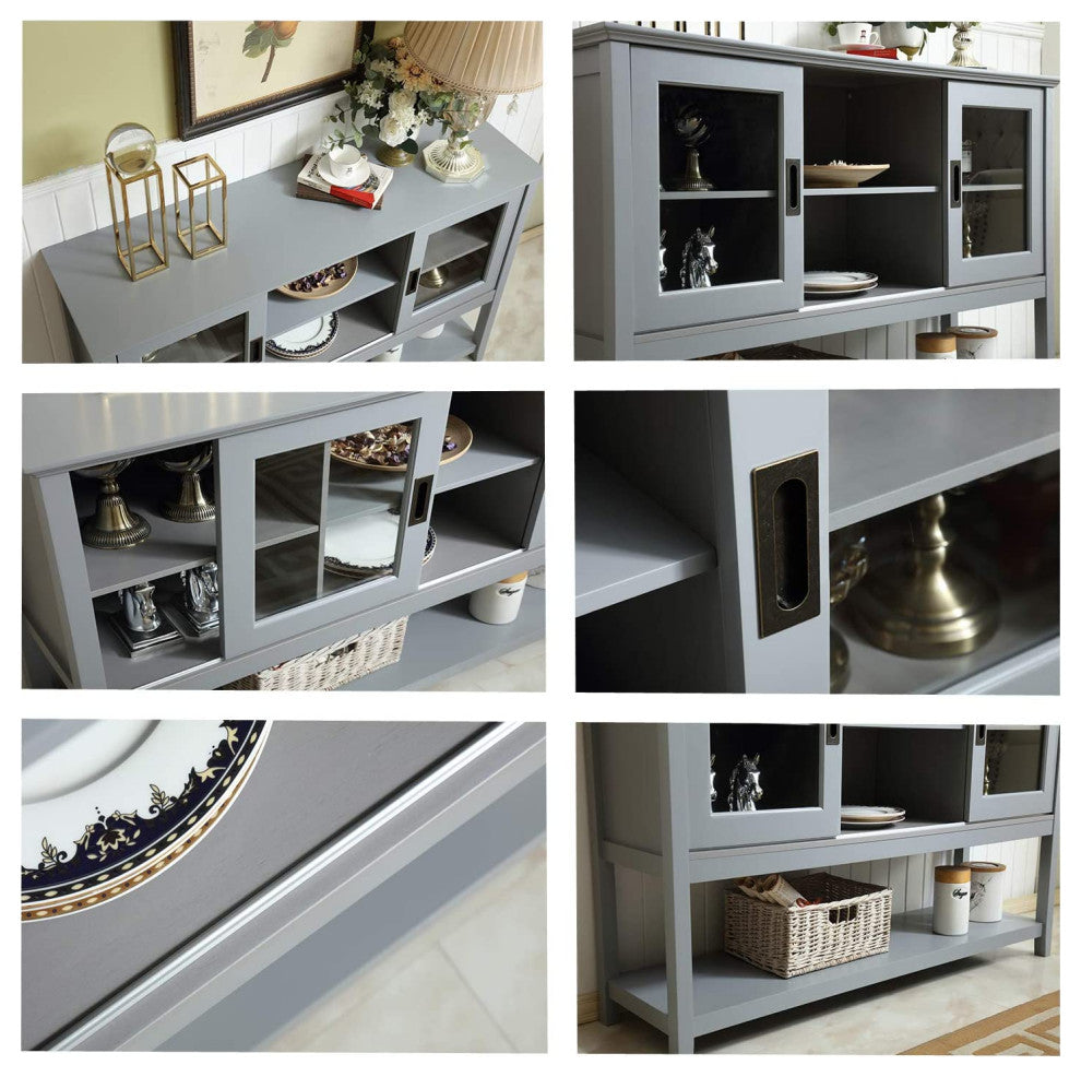 55" Modern and Contemporary Sideboard Buffet Cabinet