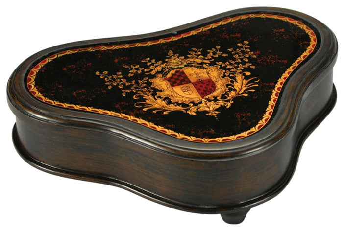 Ewell Resin Decorative Box, Brown/Burgundy/Gold