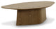 Roche Coffee Table, Brown Ash, Height: 13.7