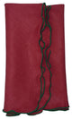 Burgundy Linen Napkin with Holly Green Trim, Set of 4